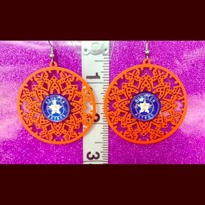 Butterfly cutout Orange Houston Astros Earrings